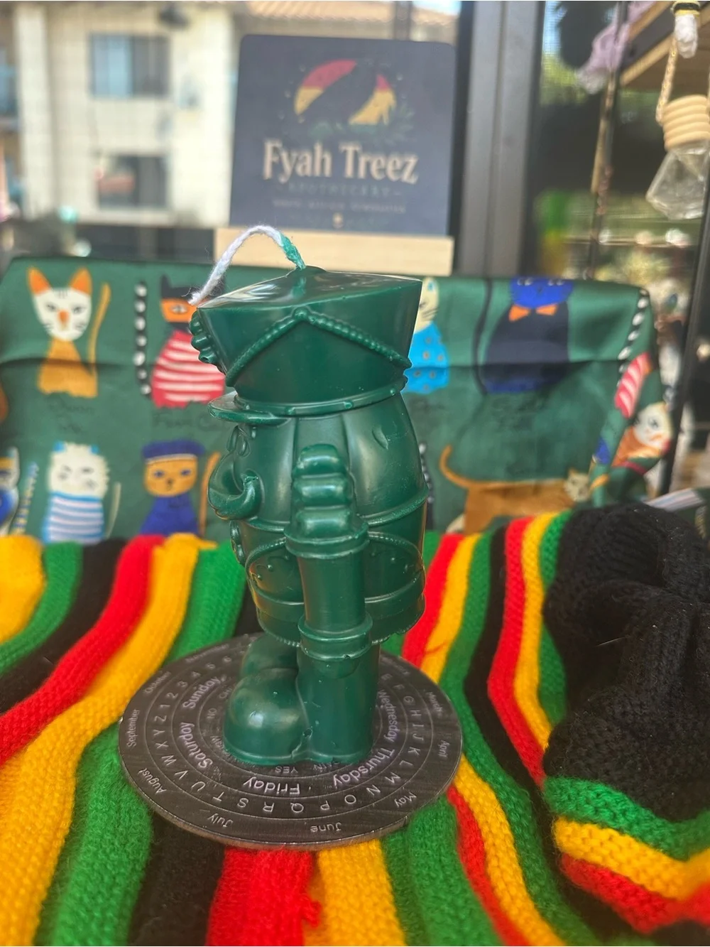 Forest Green Nutcracker Candle